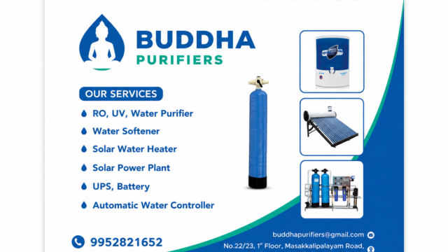 Buddha Purifiers water purifier, water softener and solar water heater services in Coimbatore